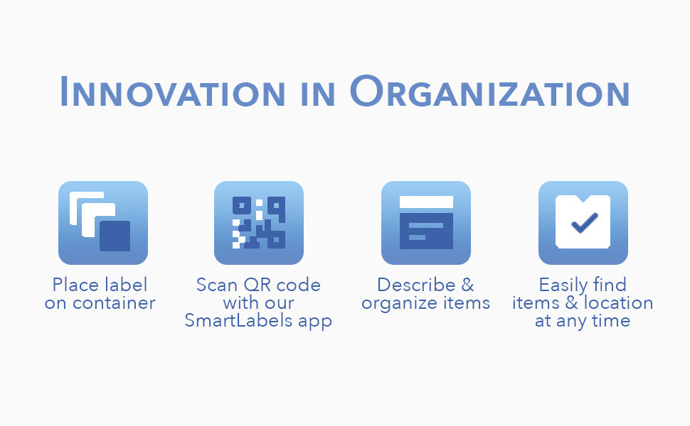 Smart Labels QR Code Stickers Pack of 48 (Original) Made in USA - QR Code Labels for Storage & Inventory Tracking, Storage Unit Organization, App Stickers for Inventory Organization & Moving Supplies