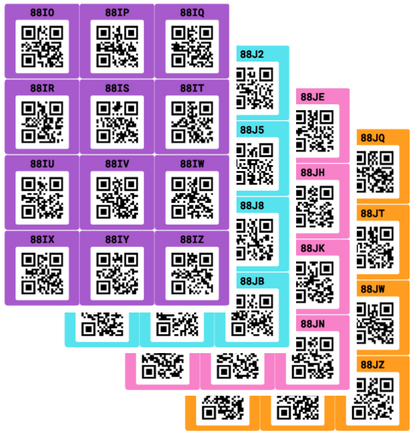 Smart Labels QR Code Stickers Pack of 48 (Modern) Made in USA - QR Code Labels for Storage & Inventory Tracking, Storage Unit Organization, App Stickers for Inventory Organization & Moving Supplies